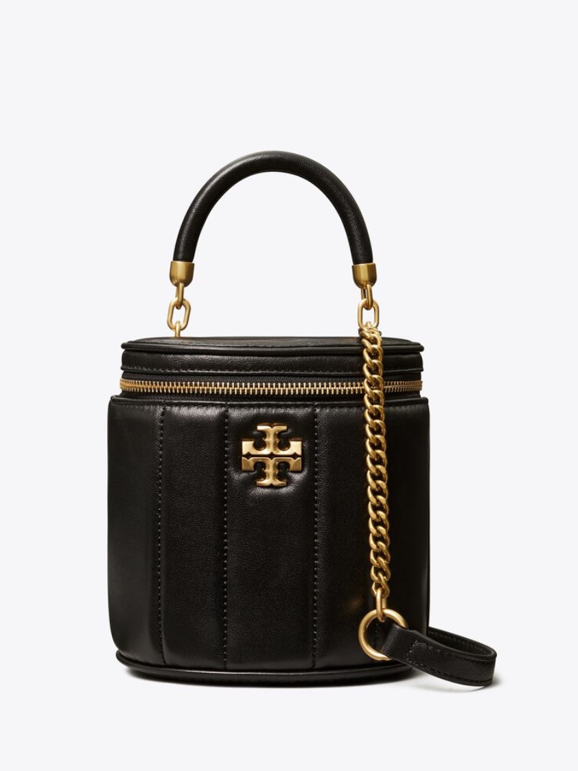 Tory Burch Black Kira Vanity Cosmetic Bag